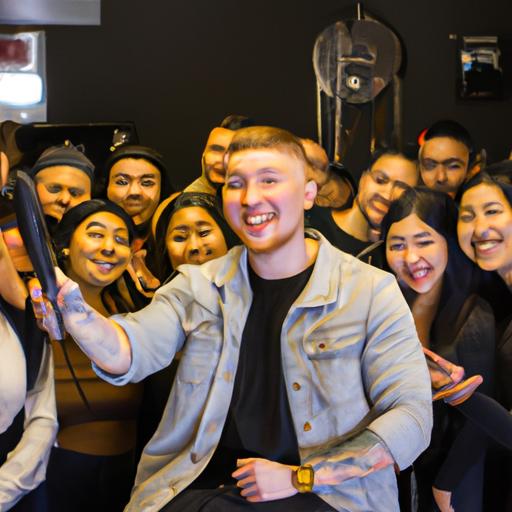 Brandon the Barber, surrounded by his adoring fans after the viral video propelled him to stardom.