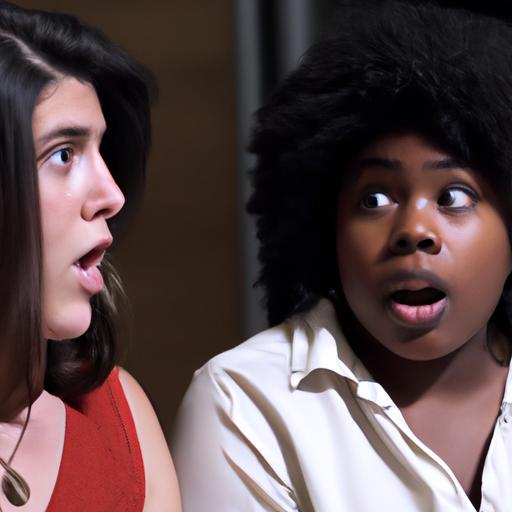 Leah and Jean's expressions of shock in the viral video