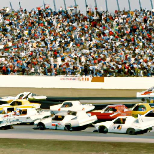 Crowded racetrack during the 1977 race event